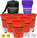 BucketBall | Team Color Edition | Combo Pack (Orange/Purple): Original Yard Pong Game: Best Camping, Beach, Lawn, Outdoor, Family, Adult, Tailgate, Jumbo, Giant Game