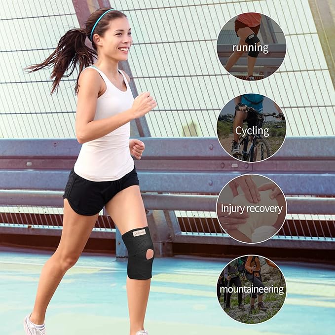 Galvaran Knee Brace with Side Stabilizers for Meniscal Tear Knee Pain ACL MCL Arthritis Injuries Recovery, Breathable Adjustable Knee Support for Men and Women