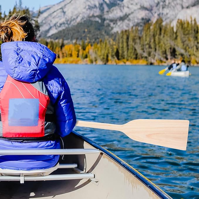 jojofuny Sustainable Wood Paddle Boat 19.5 Inches Kayaking Boating Canoeing Oar Paddle Grips for Boys and Girls Adults