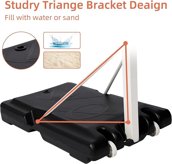 Basketball Hoop for Kids, Grow with Kids, Adjustable Height 5Ft – 6.8Ft/6.9Ft -8.5Ft, Basketball Portable Hoops & Goals, w/Wheels Indoor Outdoor Basketball Goal, Stable Construction