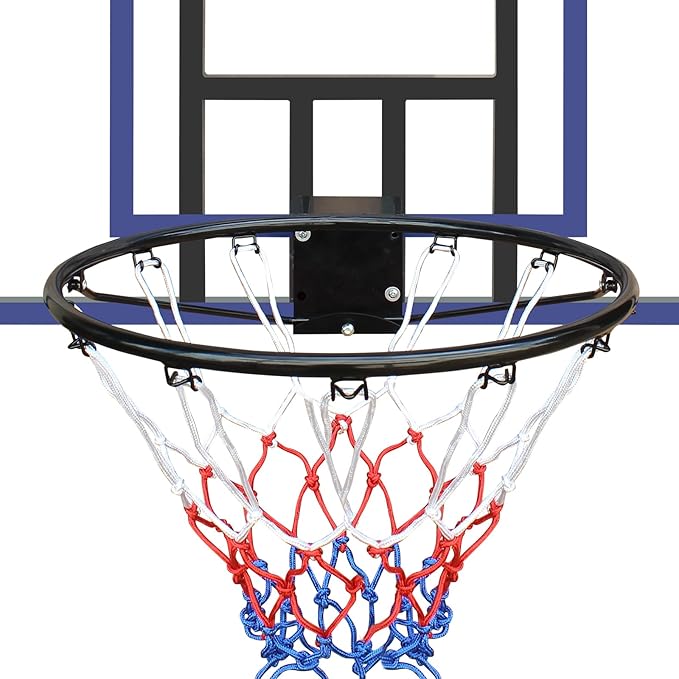 Wall Mounted Basketball Stand 45" x 29" Shatterproof Backplate Folding Basket Durable and All-Weather Mesh Construction for Indoor and Outdoor Use