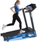 Auto Incline Treadmill - 300+ LBS Capacity 3.5HP Folding Treadmills with 15% Auto Incline, Running Machine for Home, 10 MPH Speed, 36 Preset Programs, Upgrade LCD Panel, Bluetooth App