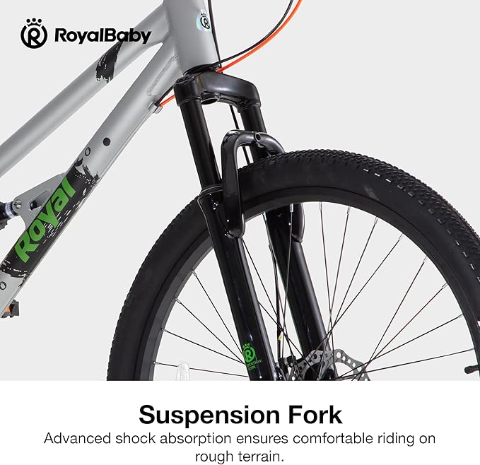 RoyalBaby Kids Mountain Bike for Boys and Girls, Ultra-Light Aluminum 20-24 Inch Wheel Bicycle for 6-14 Years Old Children, 7/21-Speeds Drivetrain