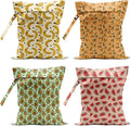 4 Pack Cute Fruit Wet Bag Waterproof Washable Reusable Wet Dry Bag for Swimsuit Dirty Clothes Cloth Diaper Travel Beach Pool Yoga Gym Toiletries Travel Beach Essentials Watermelon Avocado Banana