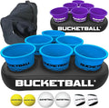 BucketBall | Team Color Edition | Party Pack (Light Blue/Purple): Original Yard Pong Game: Best Camping, Beach, Lawn, Outdoor, Family, Adult, Tailgate, Jumbo, Giant Game