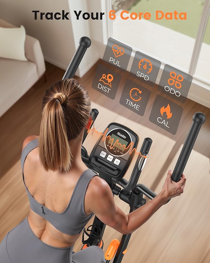 Niceday Elliptical Exercise Machine, Elliptical Machine for Home, Magnetic Elliptical Trainer with 15.5IN-19IN Stride, 16 Resistance Levels, 400LBS Loading Capacity, Support Kinomap APP