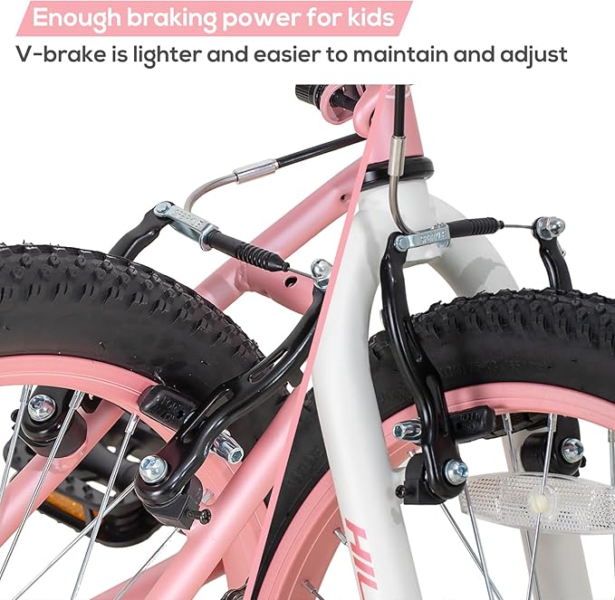 HILAND 20 Inch Kids' Bicycles Mountain Bike for Boys, Girls 5+ Years Old, Single Speed Kids Bicycles with Dual Handbrakes, Child Bike