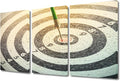 Wall Art Vintage House Decorations Dartboard with Darts Closeup Wall Pictures for Living Room Winner Concept Canvas Wall Art Modern Painting 3 Panel Prints Wall Art Framed Ready to Hang, 24"Wx36"H