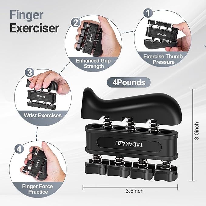 WATMAID Grip Strength Trainer Kits (5 Pack), Forearm Strengthener with Adjustable Resistance, Grip Strength Tester, Finger Strengthener, Hand Gripper Strengthener for Muscle Building Injury Recover