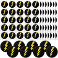 Jecery 200 Pcs Helmet Stickers Baseball Softball Helmet Baseball Stickers 1.1 Inch Lightning Bolt Vinyl Decals Self Adhesive for Softball Lacrosse Wall(Black Print Gold)