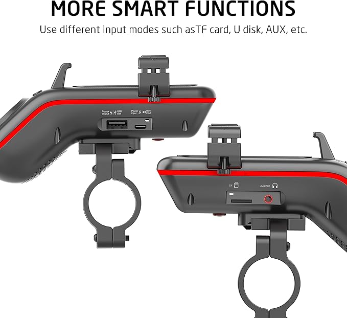 Multifunctional Bike Speaker & Phone Holder - Bicycle Headlight, Horn, Microphone & Power Bank (5000mAh), Ideal for Mountain & Road Cycling