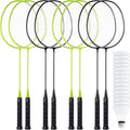 Woanger 8 Packs Badminton Rackets Set with 12 Badminton Racquets for Adult Backyard Gym Beach Outdoor Games