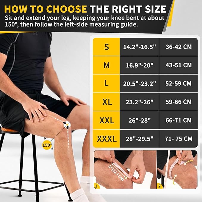 CAMBIVO 2 Pack Knee Brace, Knee Compression Sleeve Support for Men and Women, Knee Pads for Running, Hiking, Meniscus Tear, Arthritis,Joint Pain Relief (Orange,Small)