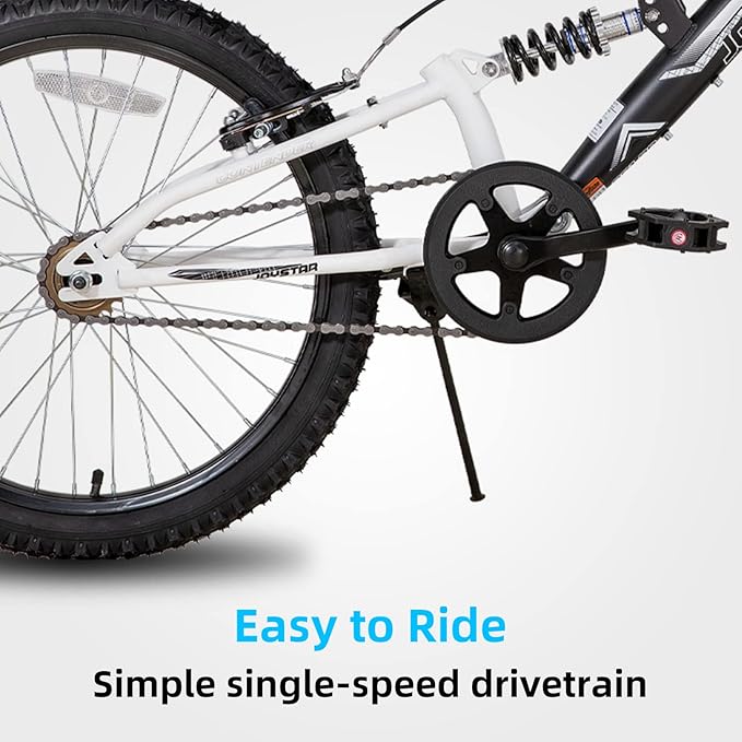 JOYSTAR 20 Inch Kids' Bike for Boys Girls Ages 7-13 Years Old, Dual-Suspension Kids Mountain Bike with Dual Handbrake & Kickstand, Multiple Colors
