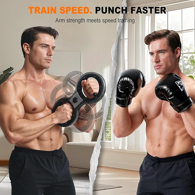 HOTWAVE Burn Machine Arm Workout, Spinning Rotator Shoulder Burn Machine - 360 Degree Rotating Burn Machine Arm Workout Equipment Machine for Men&Women with Boxing Gloves Adjustable Resistance