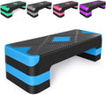 Adjustable Workout Aerobic Stepper in Fitness & Exercise Step Platform Trainer 3 settings adjustable height 4”-6”-8”