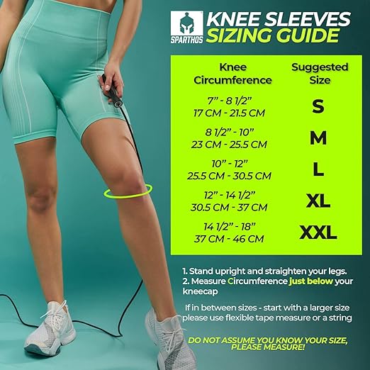 Sparthos Knee Compression Sleeves (Pair) – Joint Protection and Support for Sports, Running – Knee Brace for Men and Women – ACL Bursitis Meniscus Tear - Check Size Chart (Beige-L, 10-12″ Knee)