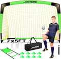 Kids Soccer Goals for Backyard Set, Portable Toddler Soccer Goal 2 of 6x4 ft, 4x3 ft, 7x5 ft, Soccer Training Equipment, Pop Up Soccer Net Kit with Size 4 Soccer Ball, Outdoor Sports Play, Youth Game