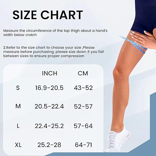 Hamstring Compression Sleeve with 3 Adjustable Straps,Thigh Compression Sleeve for Men Women,Thigh Wrap Compression for Pulled Hamstring,Groin ,Quad,Hamstring Brace for Hamstring Injury, Leg Brace for Upper Thigh support (Black, Large)