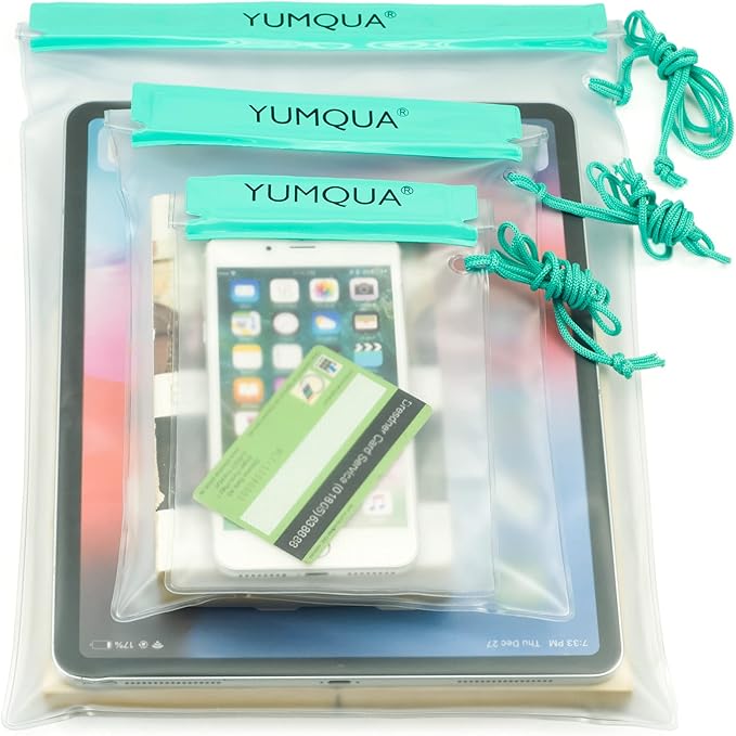 Clear Waterproof Bags, Water Tight Cases Pouch Dry Bags for Camera Mobile Phone Maps Pouch Kayak Military Boating Document Holder