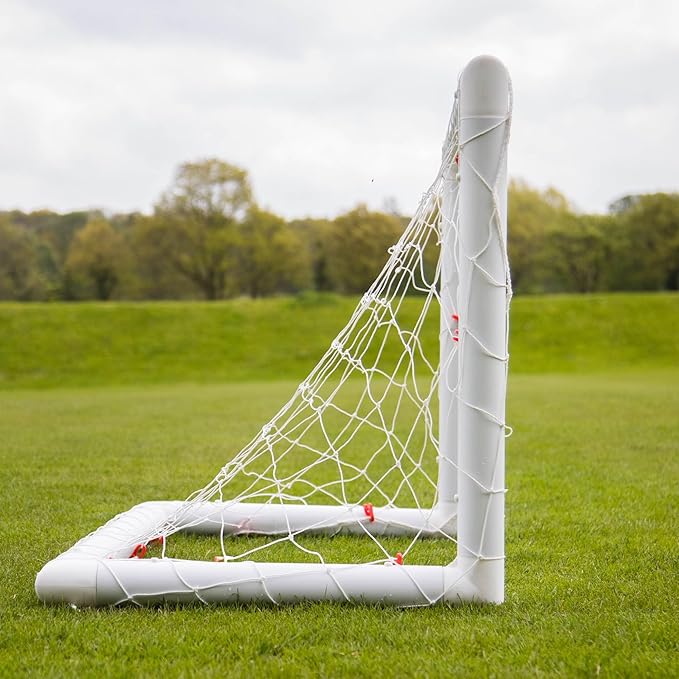 QUICKPLAY Q-Fold Soccer Goal | 30-Second Folding Design for Easy Setup | Portable & Weatherproof uPVC Soccer Goal for Backyard | Durable Post for Adults & Kids