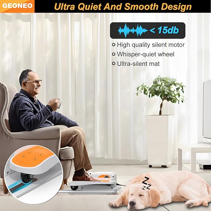 Under Desk Elliptical Machine, Electric Ellipse Leg Exerciser for Senior, Quiet and Compact Electric Seated Pedal for Home with Display Monitor, Remote Control and 12 Adjustable Speeds