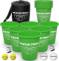 BucketBall | Team Color Edition | Combo Pack (Green/Green): Original Yard Pong Game: Best Camping, Beach, Lawn, Outdoor, Family, Adult, Tailgate, Jumbo, Giant Game