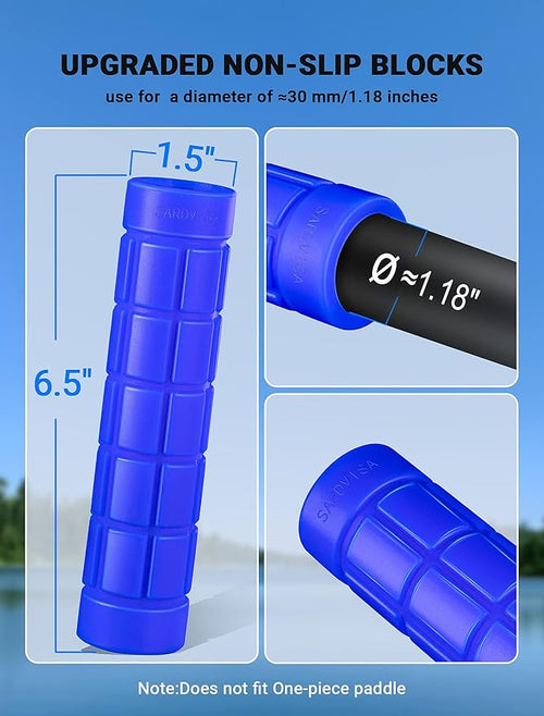 2-Packs Upgraded Kayak Paddle Grips, Non-Slip Silicone Kayaking Handle Wrap to Prevent Hand Blisters, Universal 1.18 Inches Removable Kayak Accessorie for Multiple Types of Detachable Oars