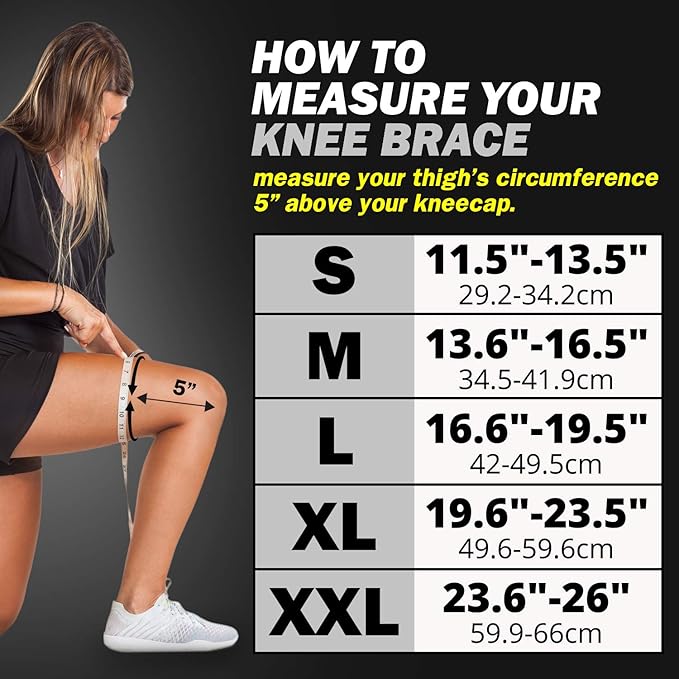 POWERLIX Leg Sleeve - Best Knee Brace for Leg Pain for Men & Women Knee Support for Running, Basketball, Volleyball, Weightlifting, Gym, Workout, Sports Please Check Sizing Chart