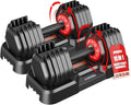 25/52.5/55LBS Adjustable Dumbbells Set with Anti-Slip Handle, Fast Adjust Weight Dumbbells Set with Dual Safety Locking System, Versatile Weights Set for Women & Men Full Body Workout Fitness, Compact Size Space Saving for home gym