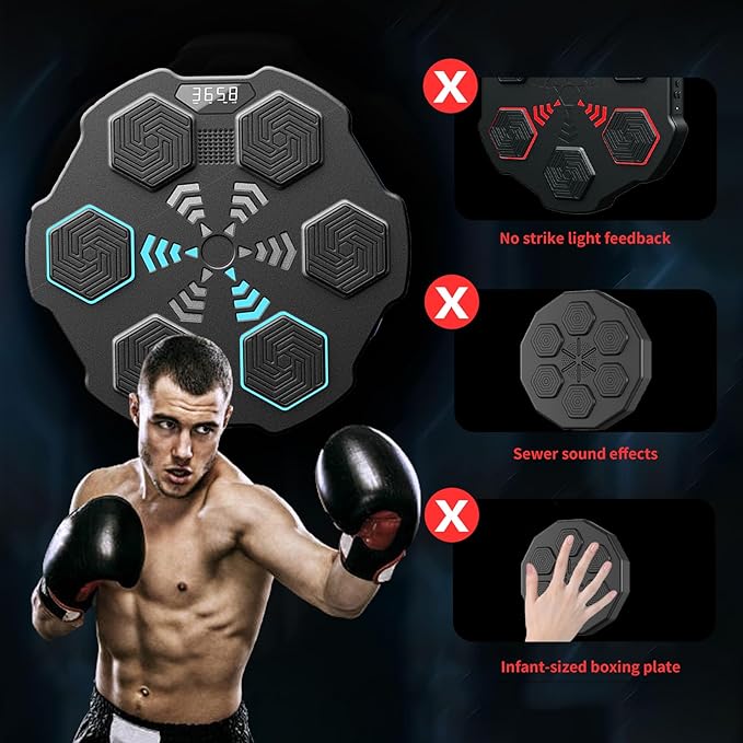 Wall Mounted Smart Bluetooth Music Boxing Trainer, Music Boxing Machine with Boxing Gloves,Electronic Boxing Target Workout Punching Equipment for Home, Indoor and Gym