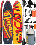 Inflatable Stand Up Paddle Board 12' with Kayak Seat & Dual Paddles – Premium SUP Board for Adults & Families Includes Kayak Conversion Kit, Pump, Leash & Accessories – Stable Wide Deck for Beginners