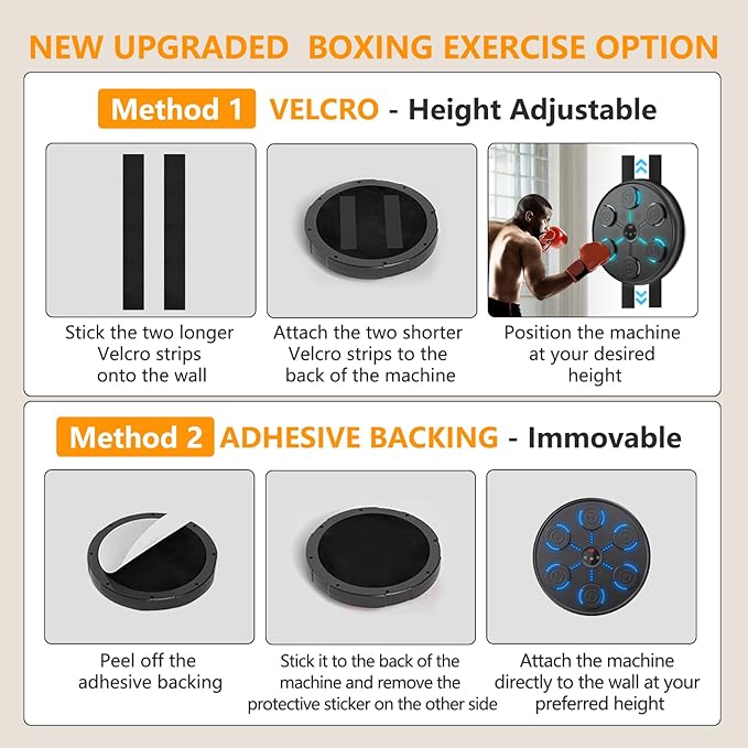jiaao Music Boxing Machine, 2025 Upgrade Workout Machine for Adults Women Kids, Smart Bluetooth Boxing Music Trainer, with LED Wall Mounted Musical Punching Pad，with Premium Boxing Gloves