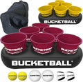 BucketBall | Team Color Edition | Party Pack (Maroon/Yellow): Original Yard Pong Game: Best Camping, Beach, Lawn, Outdoor, Family, Adult, Tailgate, Jumbo, Giant Game