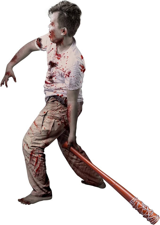 Spooktacular Creations 32 inch Barbed Wire Bat, Fake Baseball Bat Zombie Weapon for Kids Women Men Halloween Cosplay Cane Props, Halloween Costume Dress Up. Brown