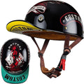 Vintage Baseball Cap Open Face Motorcycle Helmet - DOT Approve,GermanStyle Half Helmet for Adults, Ideal for Cruiser, Scooter & Moped, Unisex Design