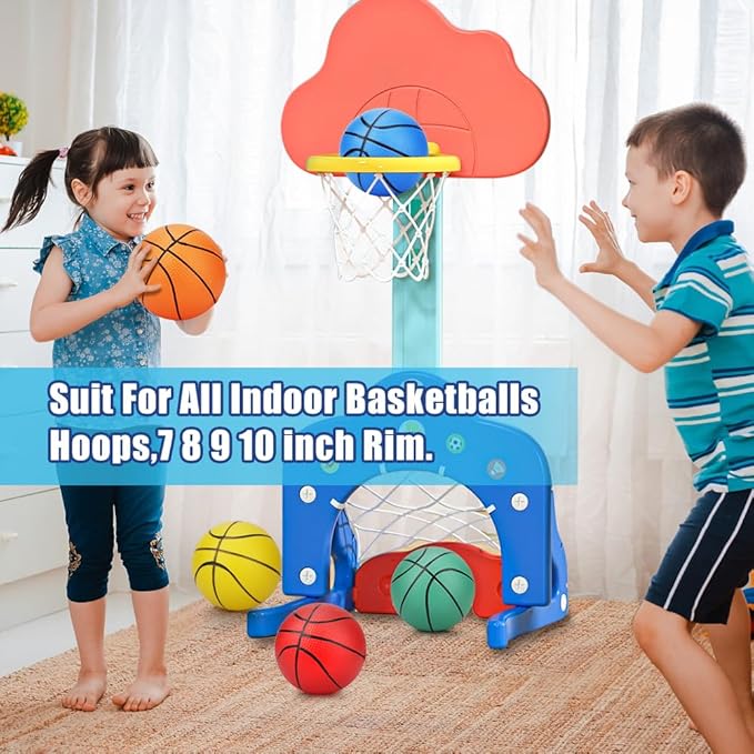 5 Inch Foam Mini Basketball Toys for Indoor Mini Hoops Set, Soft Squishy Stress Ball, Toddler Balls, Swimming Pool Beach Toy Balls, Playground Ball for Adults & Kids Sensory Toy 3 Pack