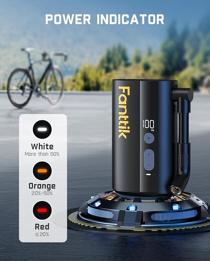 Fanttik X9 Ace Mini Bike Pump, 32s Fast Inflate Bike Pump with Gauge, 150PSI Electric Air Pump with Presta and Schrader Valve, Suitable for Mountain Bike, Road Bike, Electric Bike, MTB