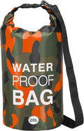 Waterproof Dry Bag, 20L Fit for Women Men Water Proof Bags Lightweight Dry Storage Floating Backpack with Whistle for Travel Boating Kayaking (Orange Camouflage)