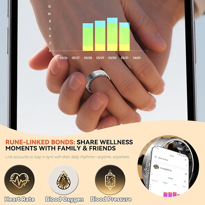 Ultra Smart Ring for Women Men,Health Fitness Tracker with Sleep/Blood Pressure/Oxygen Monitoring, Heart Rate & Activity Tracking,IP68 Waterproof, 5+Day Battery,No Subscription Fee 1-Silver 9