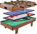 Giantex 4-in-1 Combination Game Table, with Soccer, Hockey, Billiards, Table Tennis, Perfect for Game Room, Family Night, Wood Foosball Game Table Top