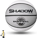 Shadow Limited Edition Basketball, Regulation Size 7, 29.5 inches, White Grey. Indoor and Outdoor. Great Gift idea.