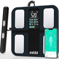 EEBBL Weight Scale for Body Fat with Handle, 20 Precise Body Biological Analyzer, Digital Bathroom Weighing Bluetooth Scale, Body Composition Monitor Health Analyzer 400 lbs - Black，with Baby/Pet Mode