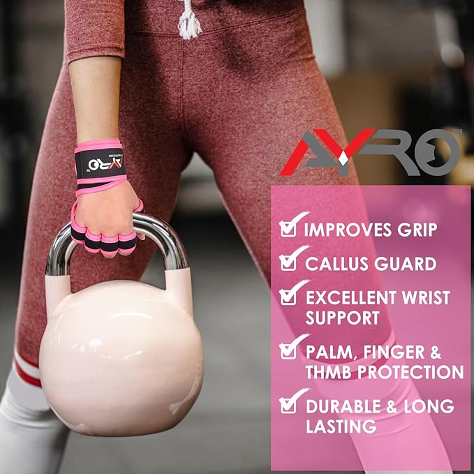 AYRO Workout Gloves for Men & Women – Ventilated Weight Lifting Gloves with Wrist Support - Gym Gloves for Men, Breathable Palm Padding, Non-Slip Grip – Ideal for Gym, Fitness, Cross Training, Size : Medium