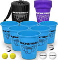 BucketBall | Team Color Edition | Combo Pack (Light Blue/Purple): Original Yard Pong Game: Best Camping, Beach, Lawn, Outdoor, Family, Adult, Tailgate, Jumbo, Giant Game