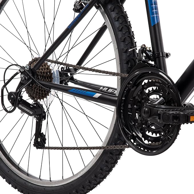 Huffy Stone Mountain Hardtail Mountain Bike for Boys/Girls/Men/Women, 20"/24"/26" Sizes, 6 or 21 Speed Shimano Twist Shifting, Front or Dual Suspension, Comfort Saddle, Sleek Colors