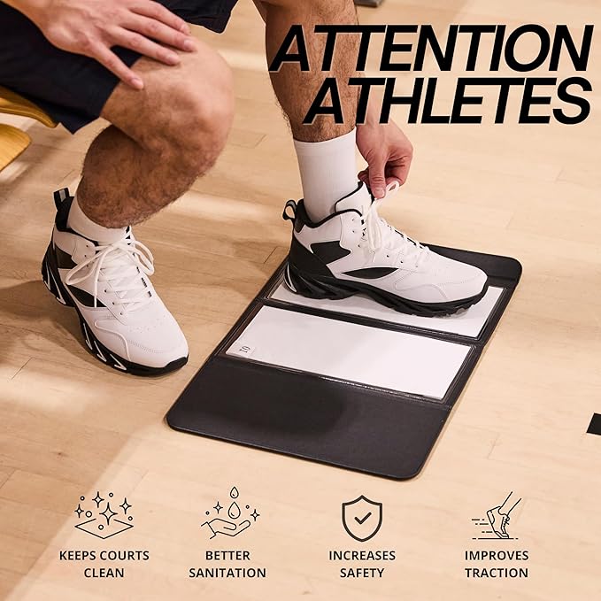 Portable Basketball Sticky Mat - Replaceable Sheets Basketball Shoe Grip Enhancer - Sticky Pad for Basketball Shoes - Traction Mat for Sport Courts