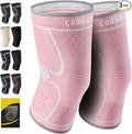 CAMBIVO 2 Pack Knee Brace, Knee Compression Sleeve for Men and Women, Knee Support for Running, Workout, Gym, Hiking, Sports (Rose,Medium)