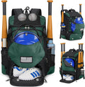 RAINSMORE Baseball Backpack, Lightweight Softball Bag with Shoe Compartment Baseball Bag for Youth & Adult Softball Bat Bag with Fence Hook Helmet Holder Sports Backpack for T-Ball