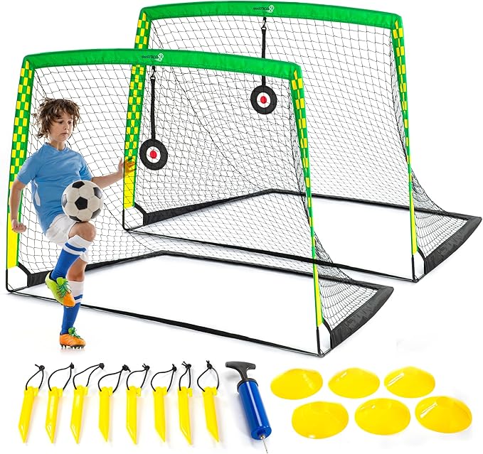 Premium Backyard Soccer Goal Set – Includes Portable Pop-Up Goals, Heavy-Duty Nets, Training Balls, and Full Equipment for Kids and Toddlers – Ideal for Outdoor Play & Skill Development
